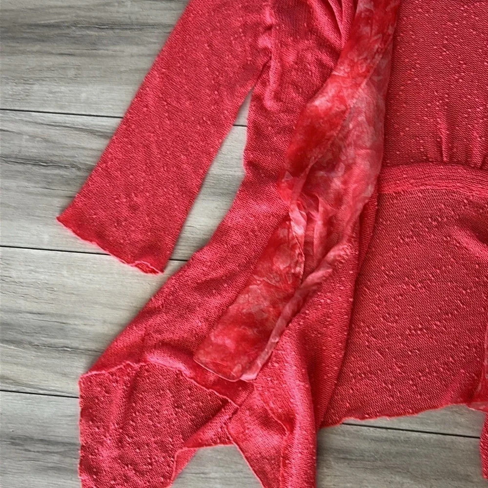 Alberto Makali Vibrant Coral Pink Open front Cardigan size large